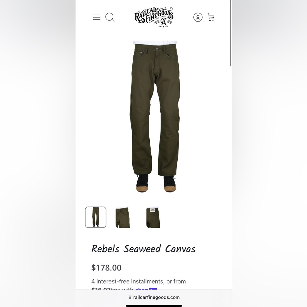 Railcar Fine Goods Rebels Seaweed Canvas